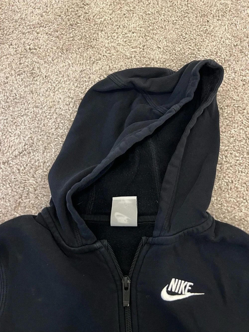 ⚫️NIKE: Boy size M, logo hooded zip-up jacket w/pockets, preowned⚫️